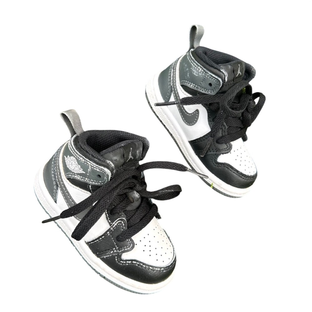 Nike Jordan 1 Mid Infant Baby Sneakers Size 5 Iron Grey Shoes
